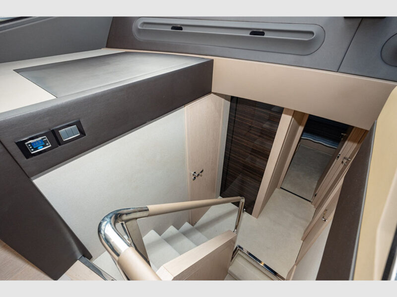 Sea Ya Azimut 66 Interior Hallway Stairs View from Main Deck