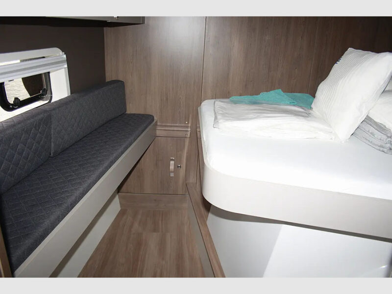 Bali 40 Catspace rental catamaran Marmaris interior fore cabin