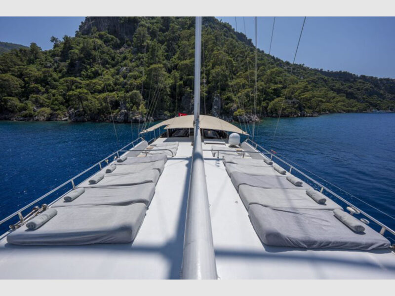 Holiday 10 charter gulet outdoor upper deck sunbeds