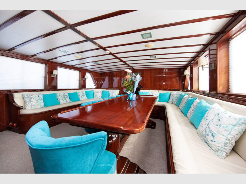 Phoenix Bronze charter gulet interior saloon wide angle