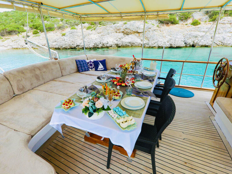 Cagan 2 gulet outdoor aft deck