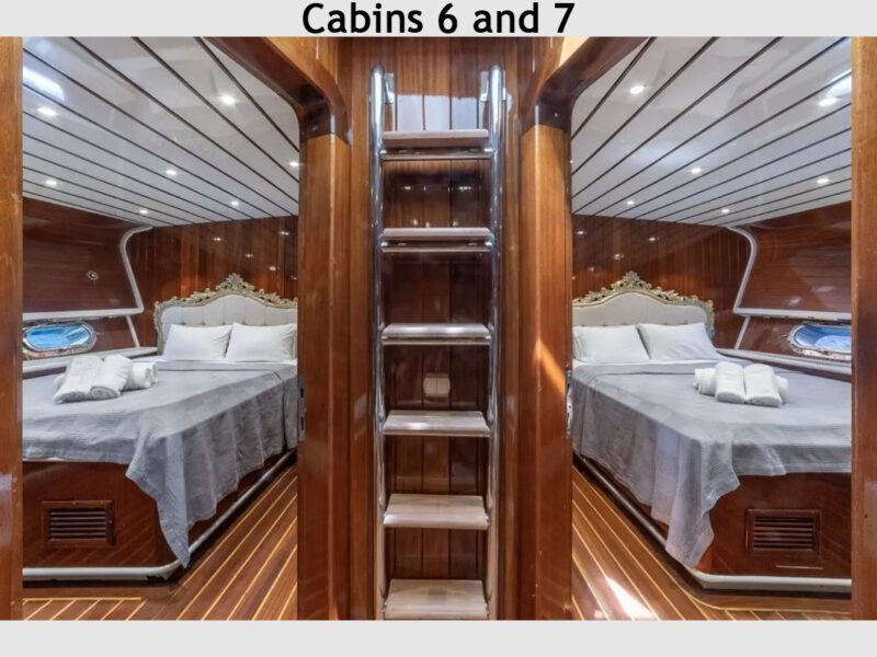 Esma Sultan gulet interior entrances of cabins 6 and 7