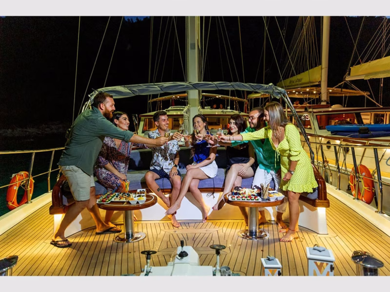 Grand Sailor gulet outdoor fore deck lounge area