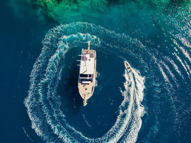 Buse by FRZ gulet drone shot from top