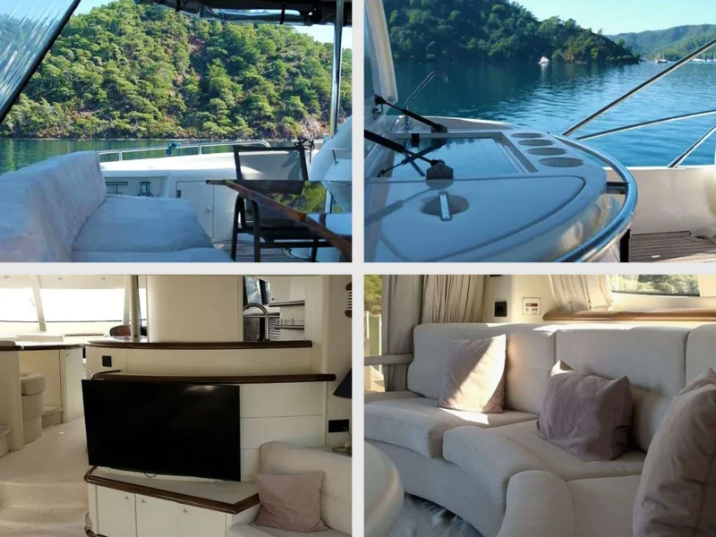 Sunseeker Manhattan 74 motor yacht Radiant outdoor and indoor equipment details