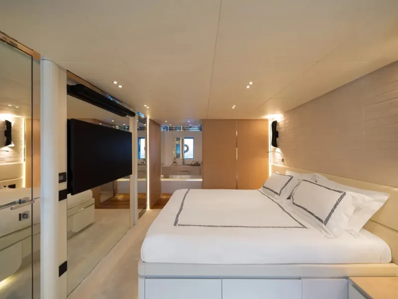Angels motor yacht interior master cabin