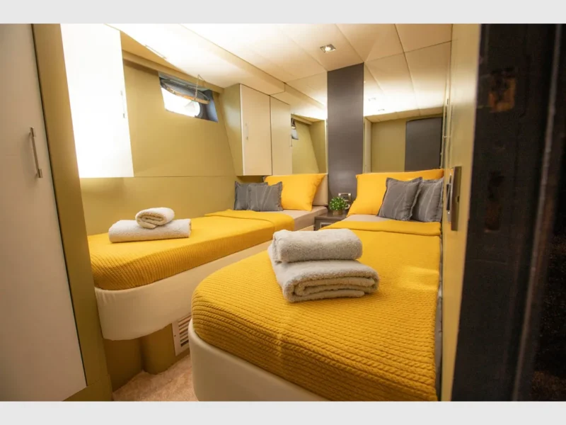 Poseidon-F charter motor yacht in Gocek, interior twin cabin