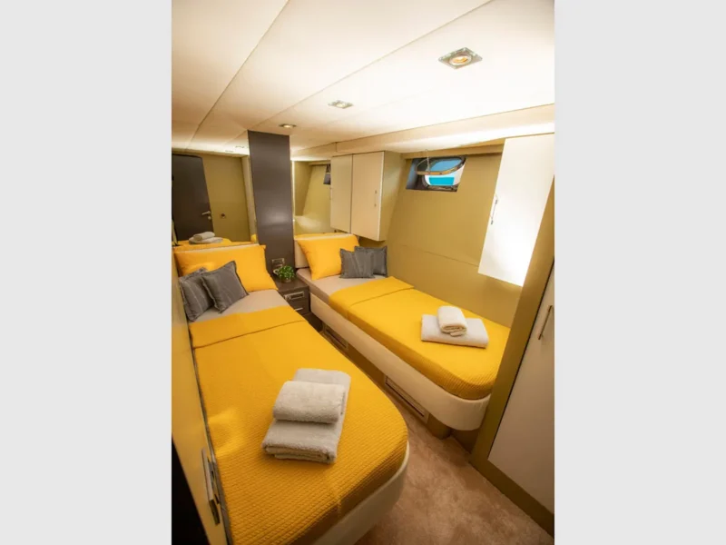 Poseidon-F charter motor yacht in Gocek, interior twin cabin