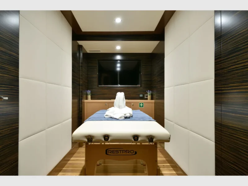 Meira motorsailer charter yacht interior massage room