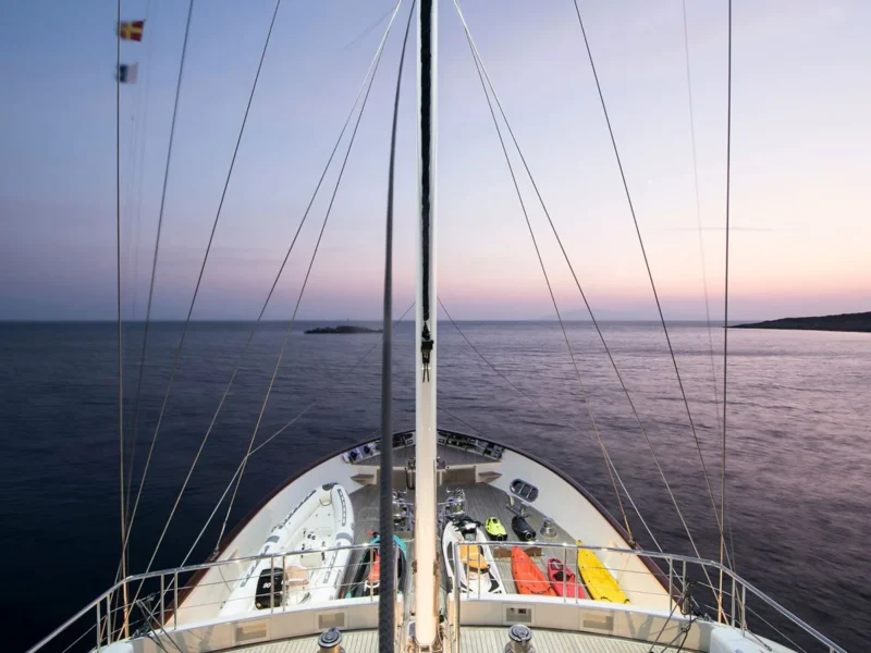 Meira motorsailer charter yacht outdoor fore deck view sundeck
