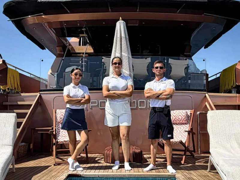 Admiral 115 Poseidon charter motor yacht crew
