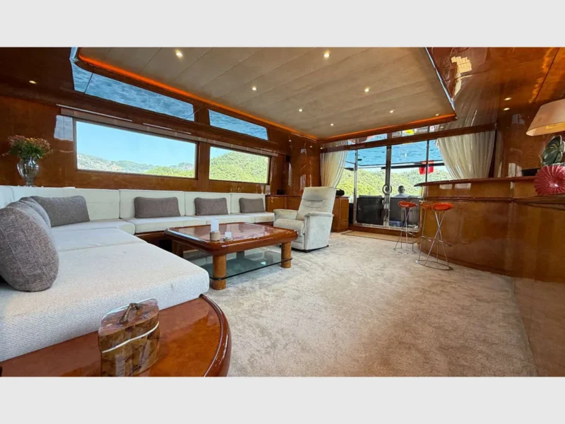 Admiral 115 Poseidon charter motor yacht interior saloon