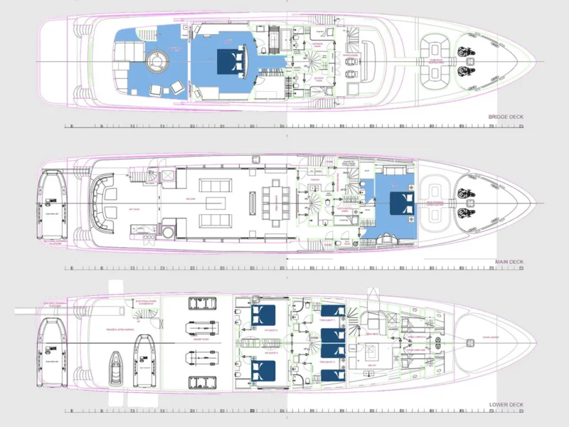 Princess Melda motor yacht charter deck plan layout
