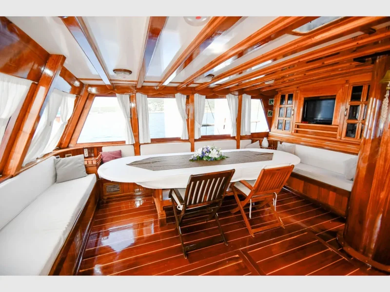 Sunworld 8 gulet charter yacht Bodrum, interior saloon