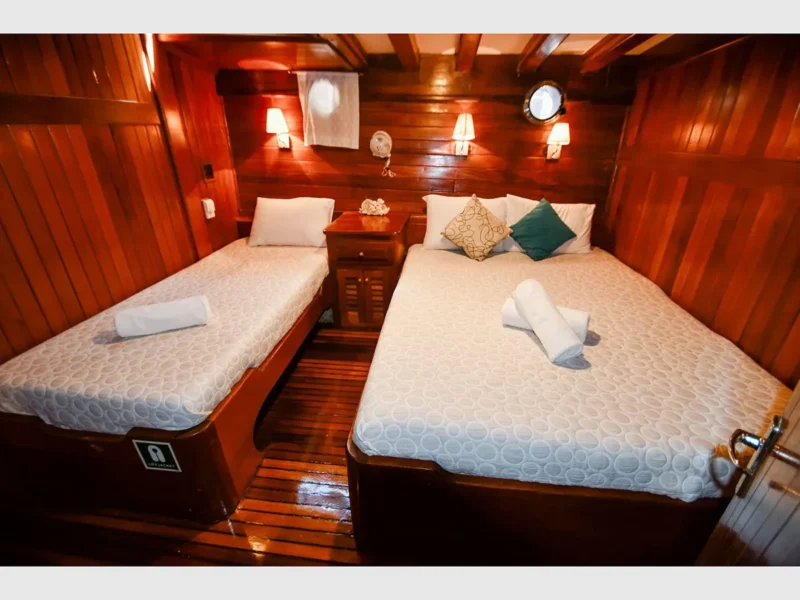 Sunworld 8 gulet charter yacht Bodrum, interior triple cabin 1