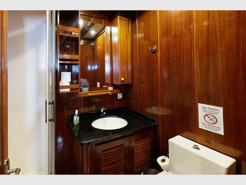 Diamond Lila gulet iç mekan baş master kabin banyo
