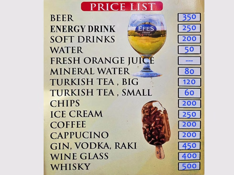 Fethiye 12 Adalar tekne turu bar fiyat listesi