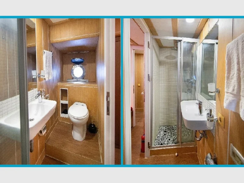 Oğuz Bey gulet iç mekan triple kabin 2 banyo