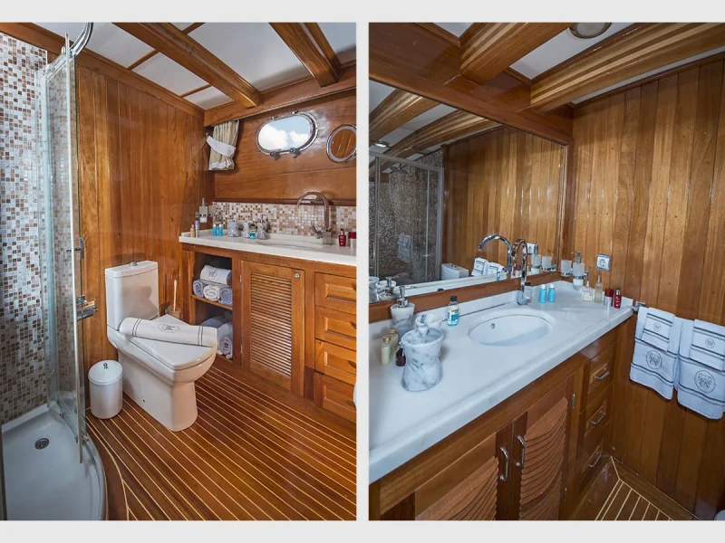 Parss gulet iç mekan baş master kabin banyo