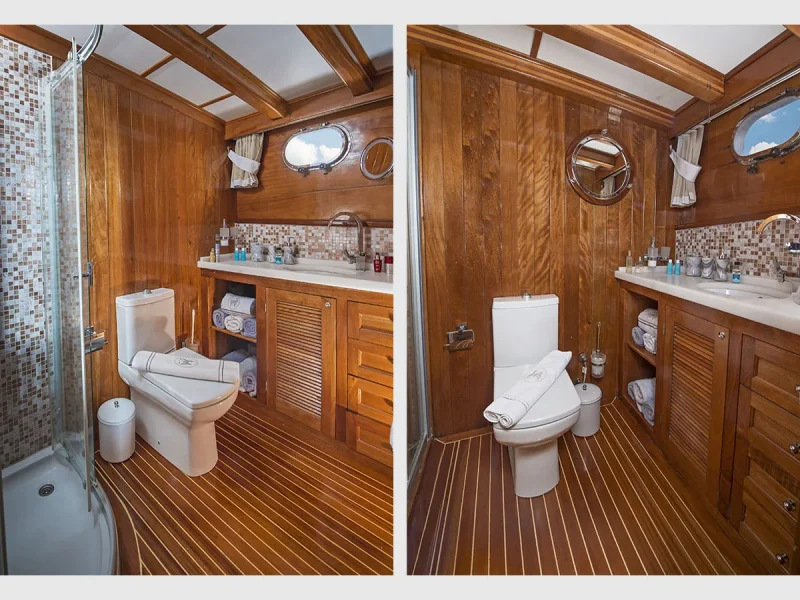 Parss gulet iç mekan twin kabin 1 banyo