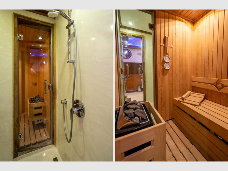 Gulet La Bella Vita İç Mekan Baş Master Kabin Sauna