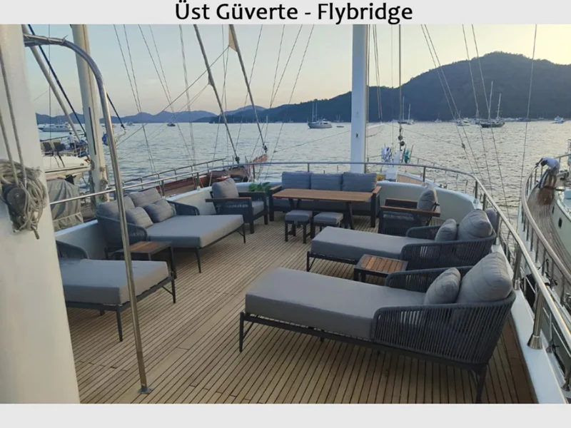 Saraylı-1 gulet dış mekan üst güverte flybridge