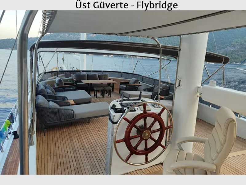 Saraylı-1 gulet dış mekan üst güverte flybridge