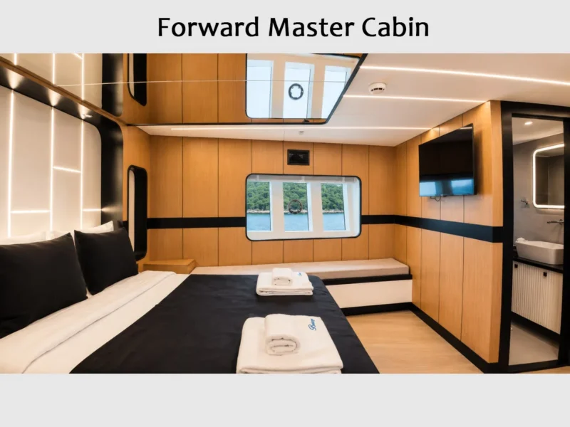 Beluga 1 trawler iç mekan baş master kabin