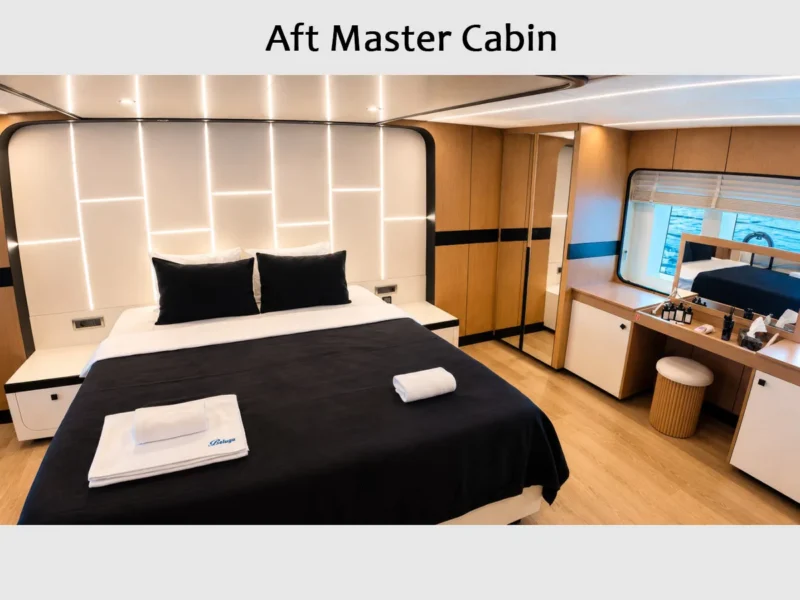 Beluga 1 trawler iç mekan kıç master kabin