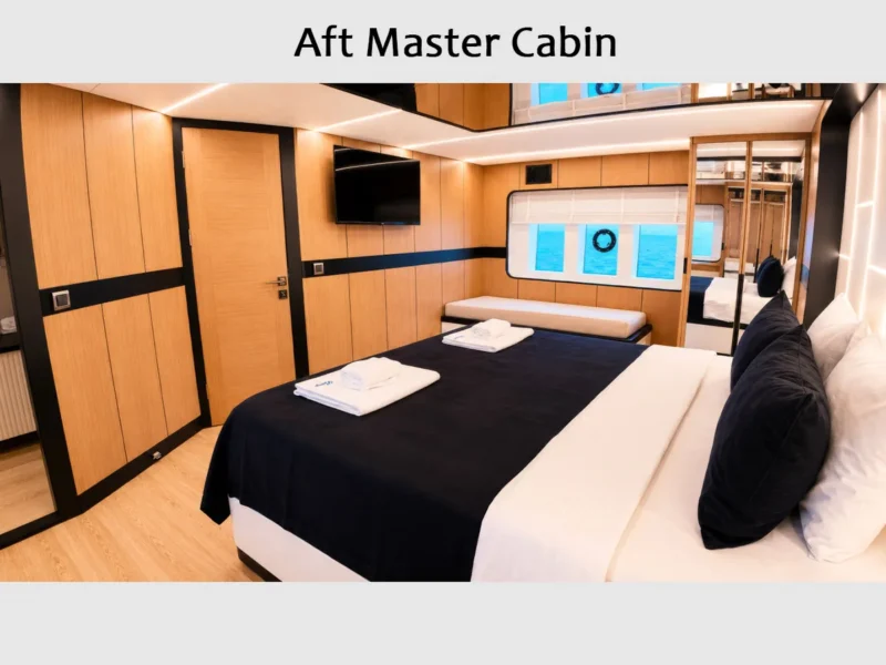Beluga 1 trawler iç mekan kıç master kabin