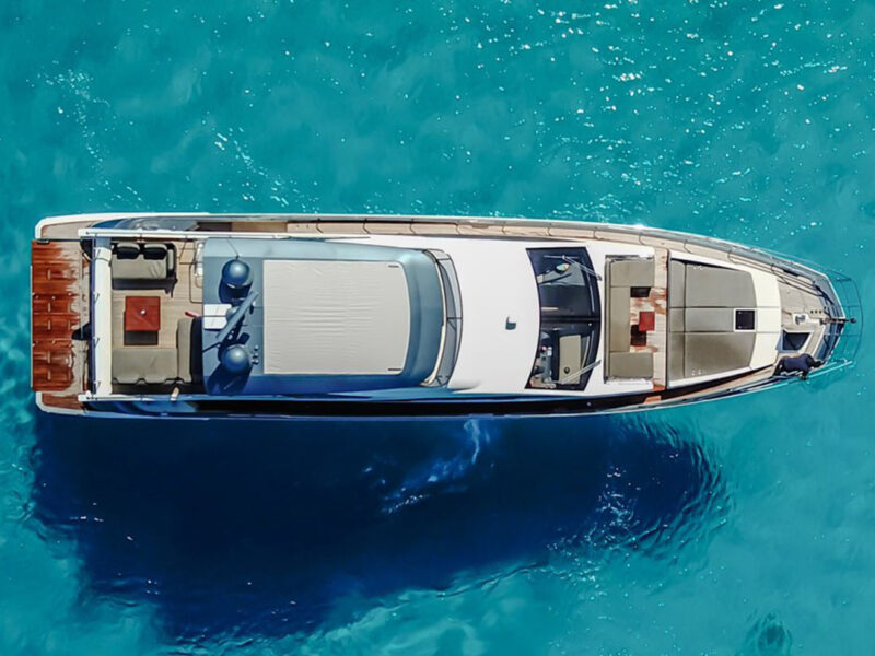 Azimut 66 Sea Ya dış görüntü tepeden drone çekimi