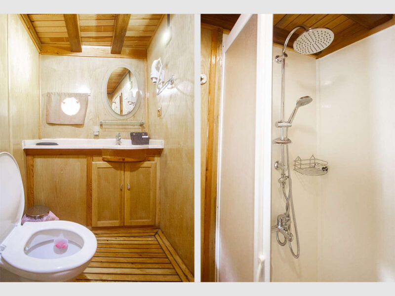 Rodos mavi yolculuk gulet iç mekan banyo
