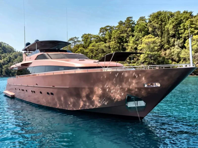 Admiral 115 Poseidon kiralık motoryat sancak baş iskele tarafından dış görüntü