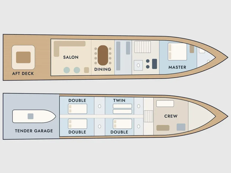Angelo Azimut Grande 26 İtalya kiralık lüks yat güverte planı layout