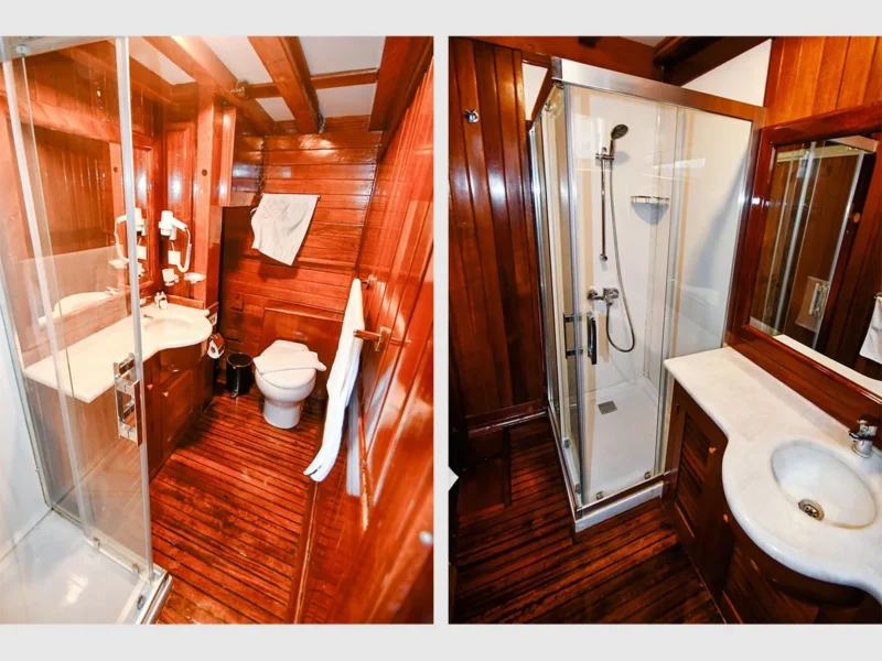 Sunworld 8 gulet yat kiralama Bodrum, iç mekan banyo 1